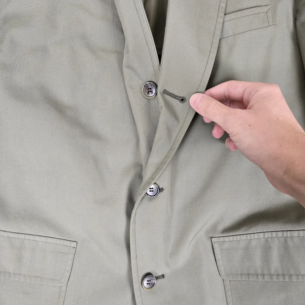 Vintage Brooks Brothers Suit Mens 44R 38x28 Green 100% Cotton 3-Button USA Made